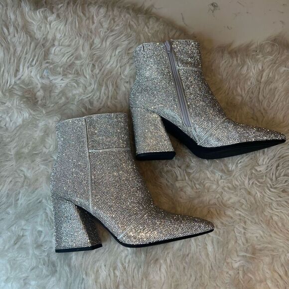 Sparkling boots, booties for party concert chunky heel 9 - Picture 6 of 13